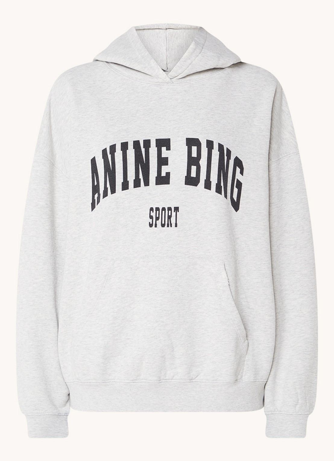 Anine Bing Harvey oversized hoodie met logoprint - voorkant grijsmele