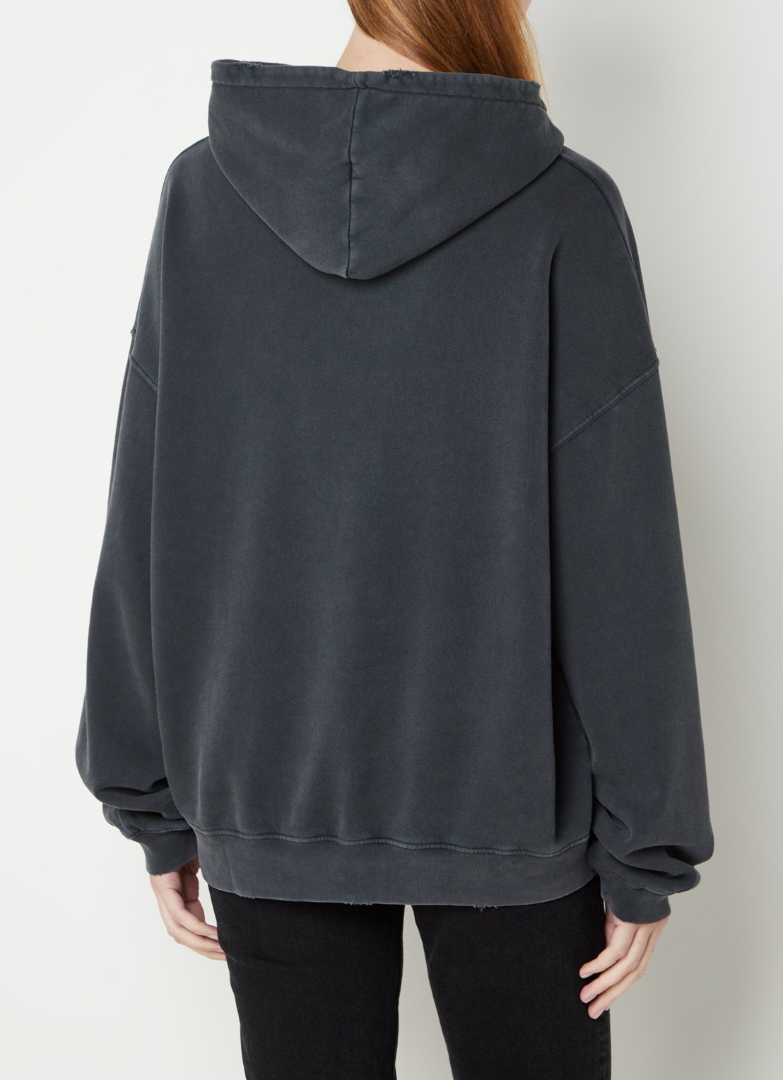 Anine Bing Harvey oversized hoodie van  katoen met logoprint - detail 4 grijs