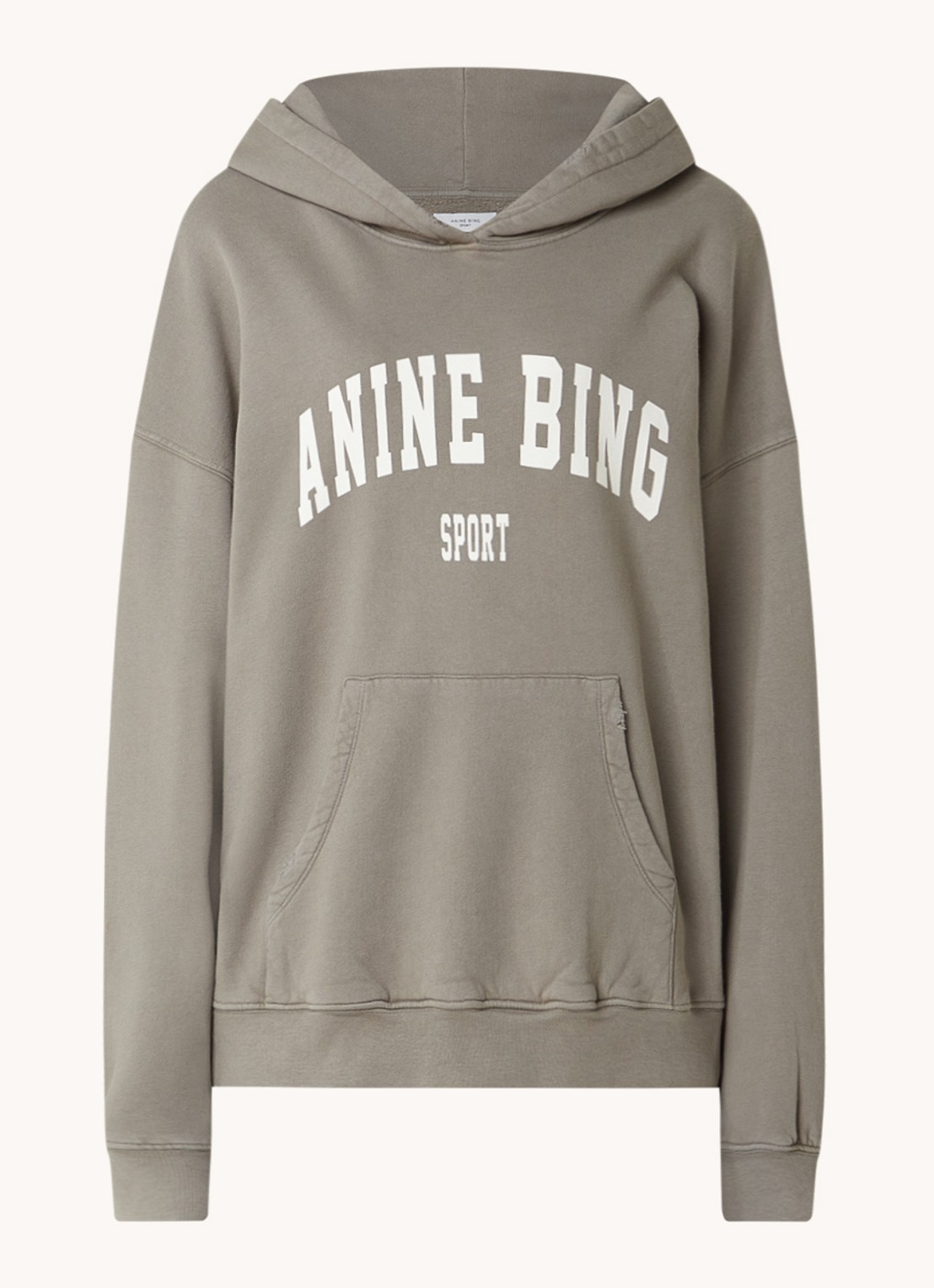 Anine Bing Harvey oversized hoodie van  katoen met logoprint - voorkant 3 groen
