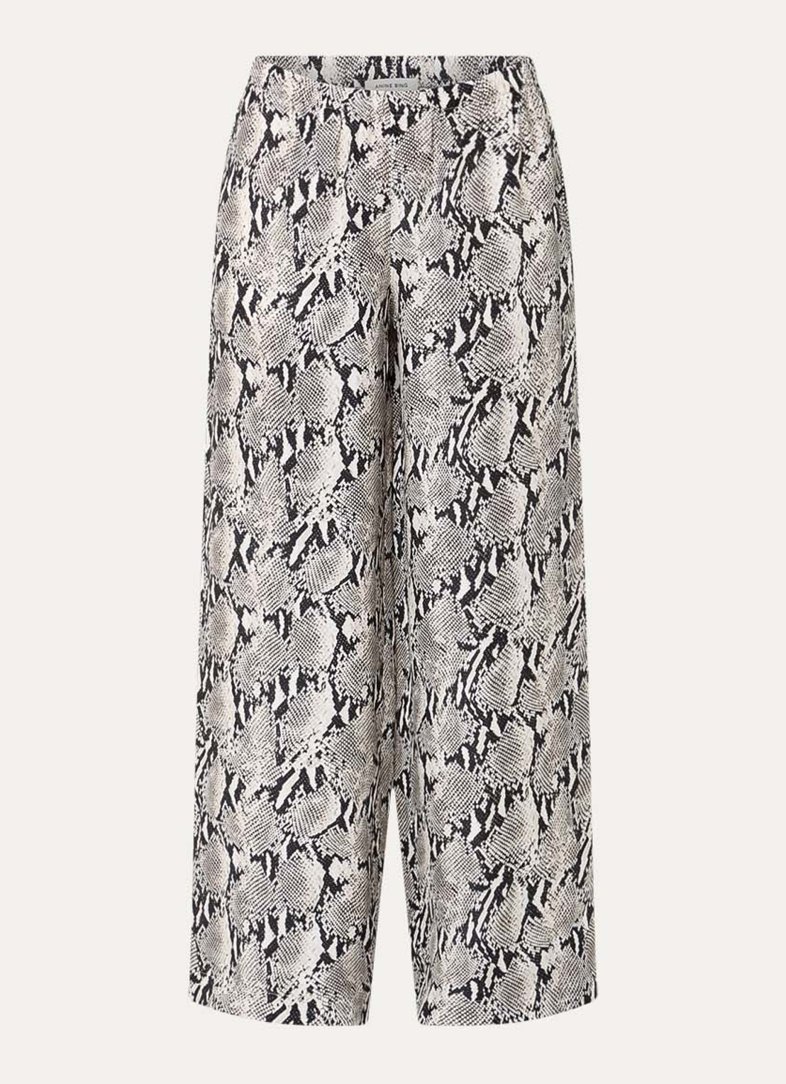 Anine Bing High waist wide fit pantalon met slangenprint en steekzakken - voorkant multicolor