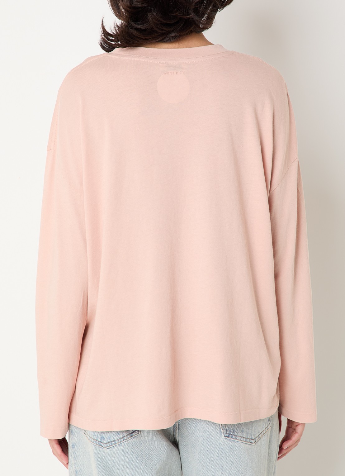 Anine Bing Ivan longsleeve met logoprint - achterkant 4 roze