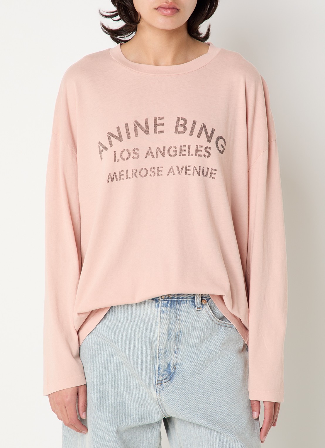 Anine Bing Ivan longsleeve met logoprint - detail 3 roze