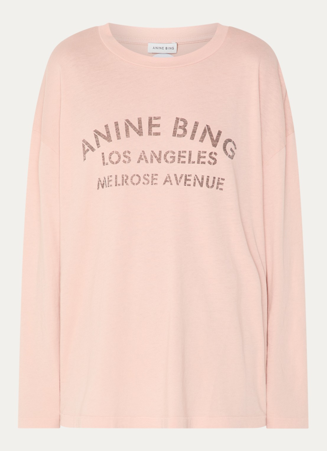 Anine Bing Ivan longsleeve met logoprint - voorkant roze