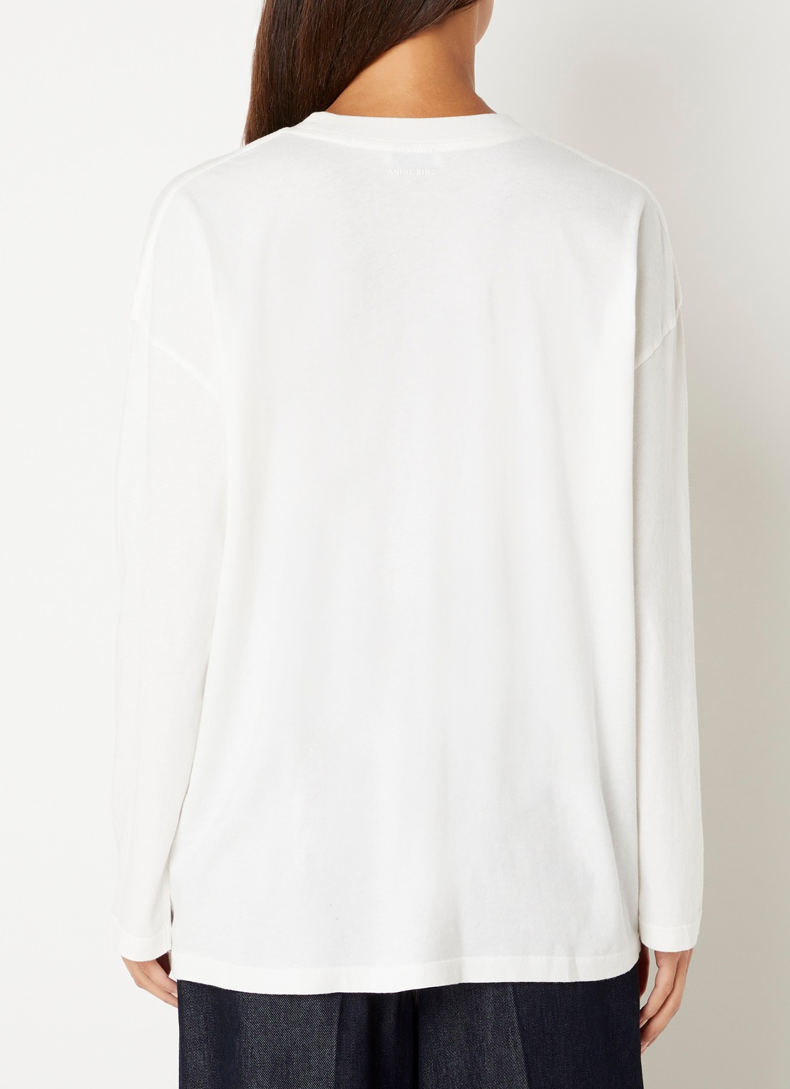 Anine Bing Ivan longsleeve met logoprint - achterkant gebroken wit