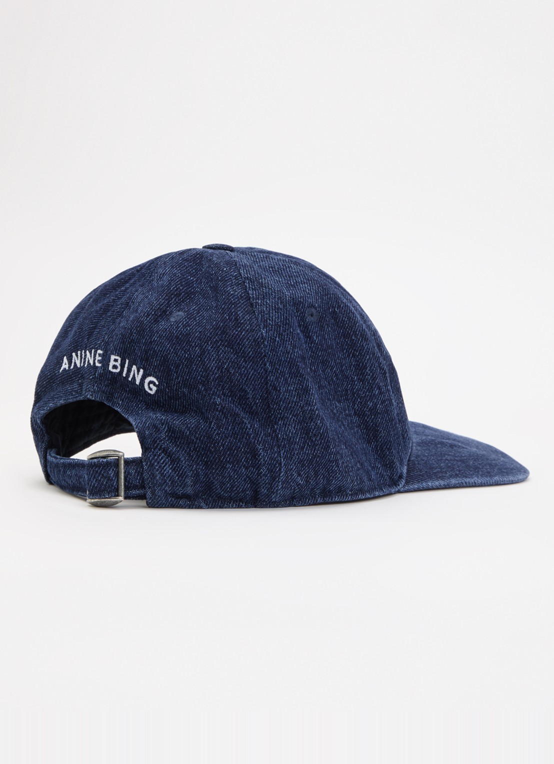 Anine Bing Jeremy pet van denim met logoborduring  - detail 2 indigo