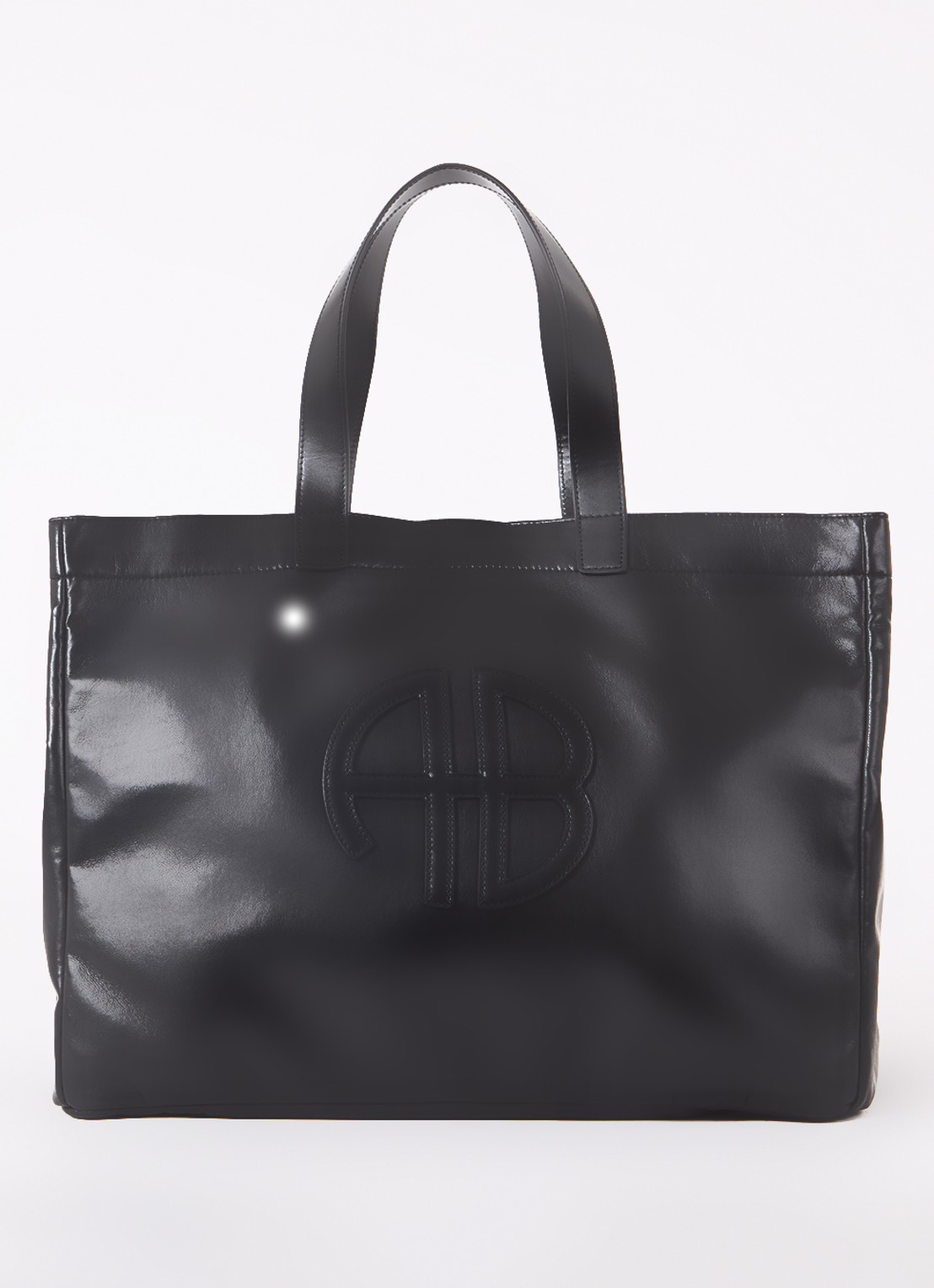 Anine Bing Large Rio shopper met leren details - voorkant 3 zwart