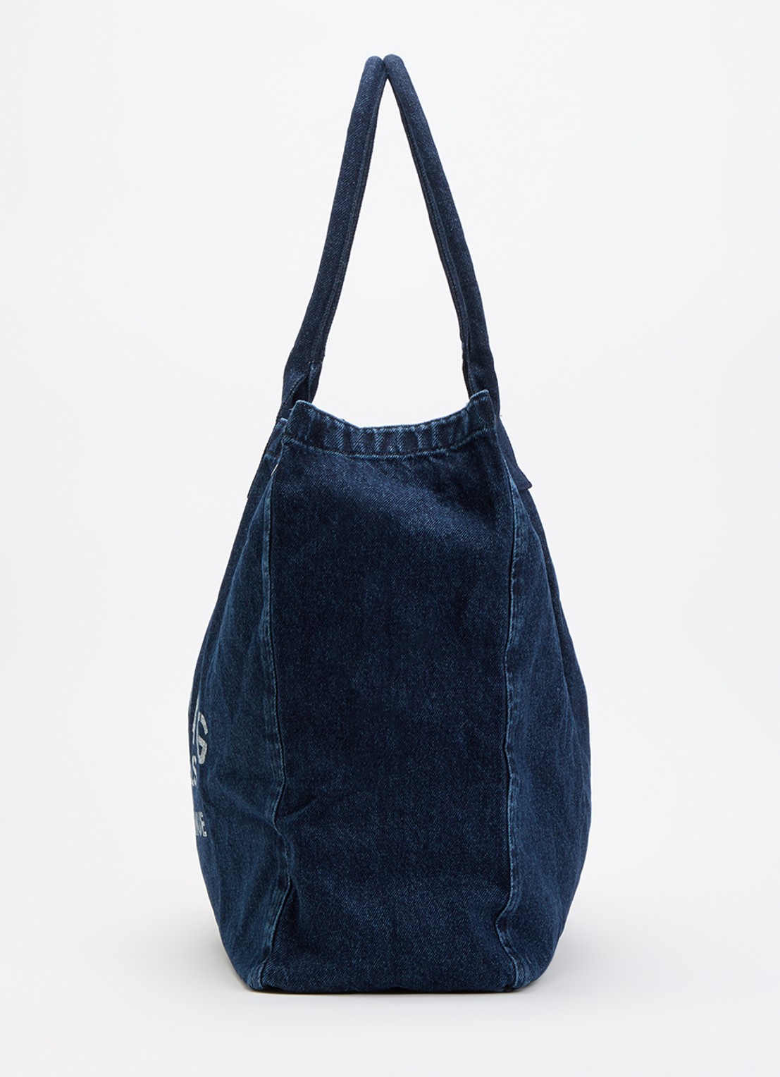 Anine Bing Leo schoudertas van denim met logo - detail 4 indigo