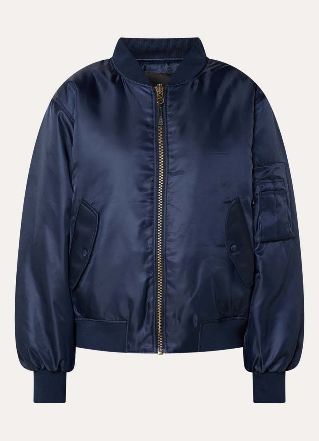 Anine Bing Leon gewatteerd bomberjack met klepzakken - voorkant 3 donkerblauw