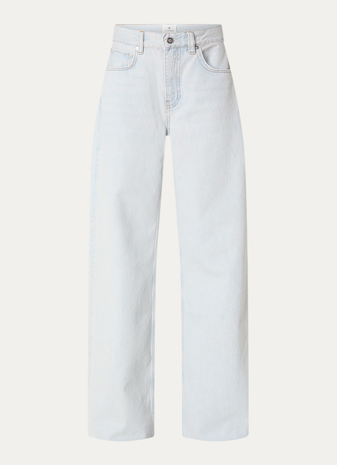 Anine Bing Lewis high waist wide leg jeans met lichte wassing - voorkant indigo