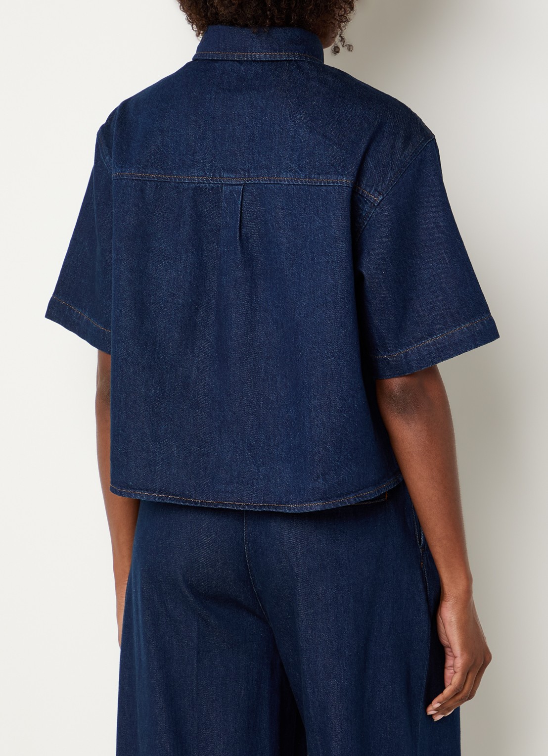 Anine Bing Lincoln blouse van denim - achterkant 3 indigo