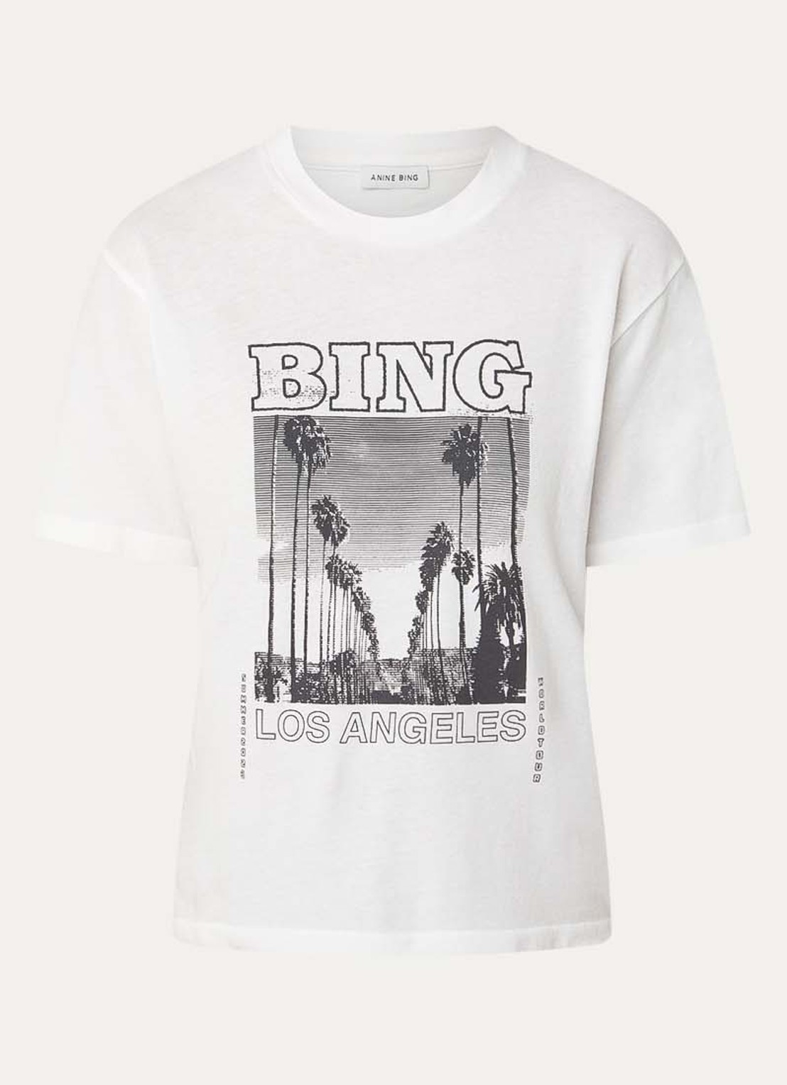 Anine Bing Louis T-shirt met print - voorkant ivoor