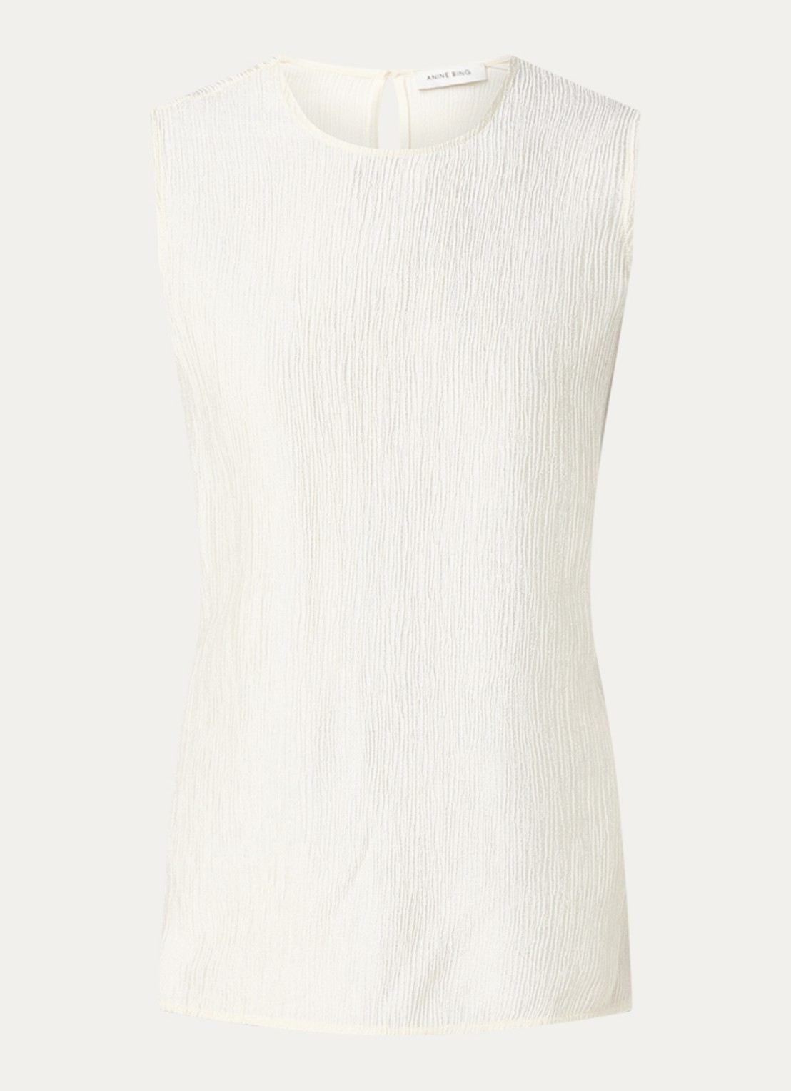 Anine Bing Malia top met structuur  - voorkant 2 gebroken wit