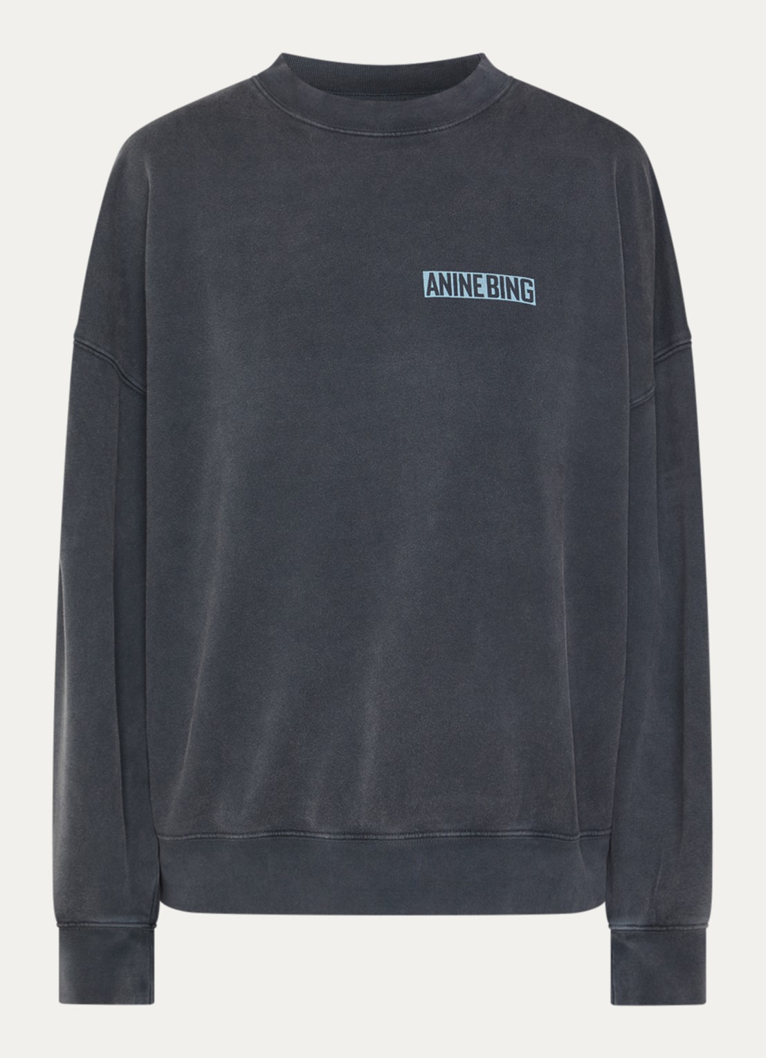 Anine Bing Miles sweater met front- en backprint - voorkant zwart