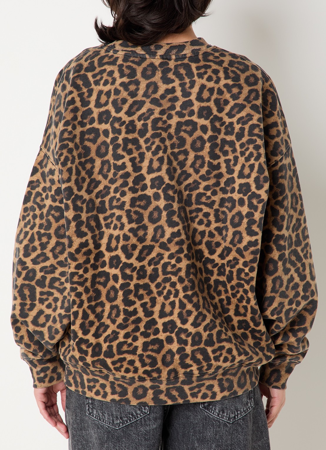 Anine Bing Miles sweater met logo en panterprint - achterkant 4 bruin