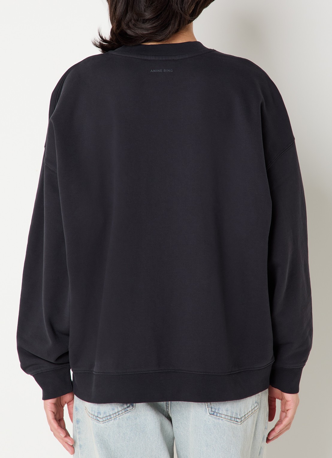 Anine Bing Miles sweater met logo  - achterkant 2 zwart