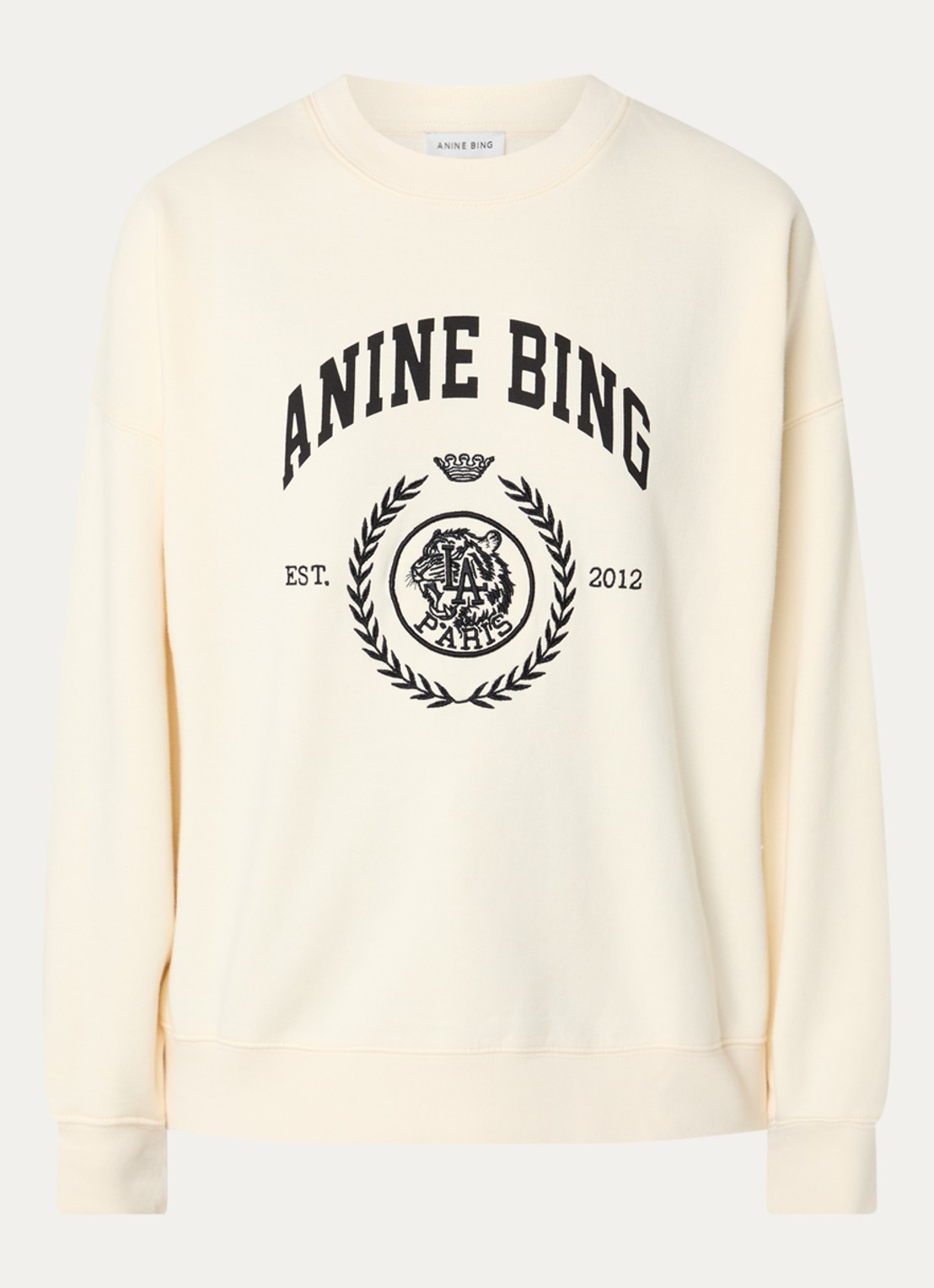 Anine Bing Miles sweater met logoprint - voorkant gebroken wit