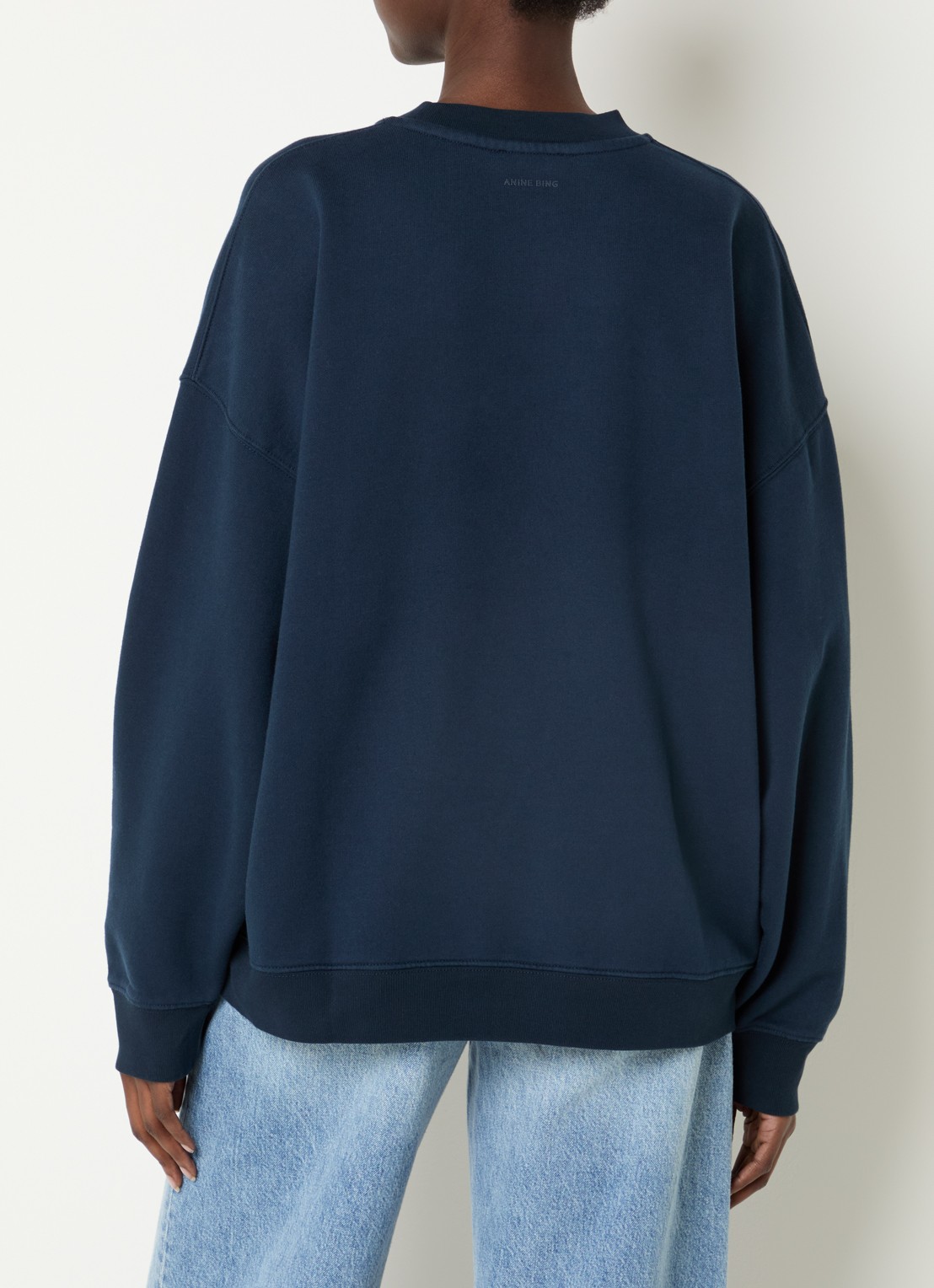 Anine Bing Miles sweater met logoprint - achterkant donkerblauw