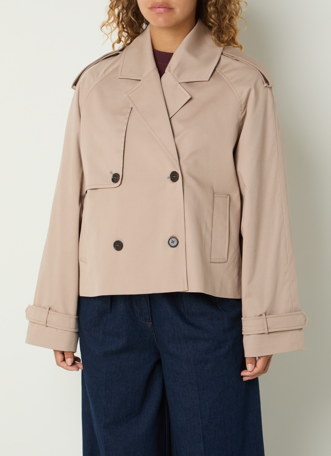 Anine Bing Rickie trenchcoat met steekzakken - detail 2 beige