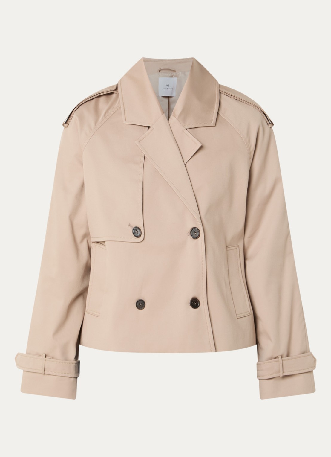 Anine Bing Rickie trenchcoat met steekzakken - voorkant 3 beige