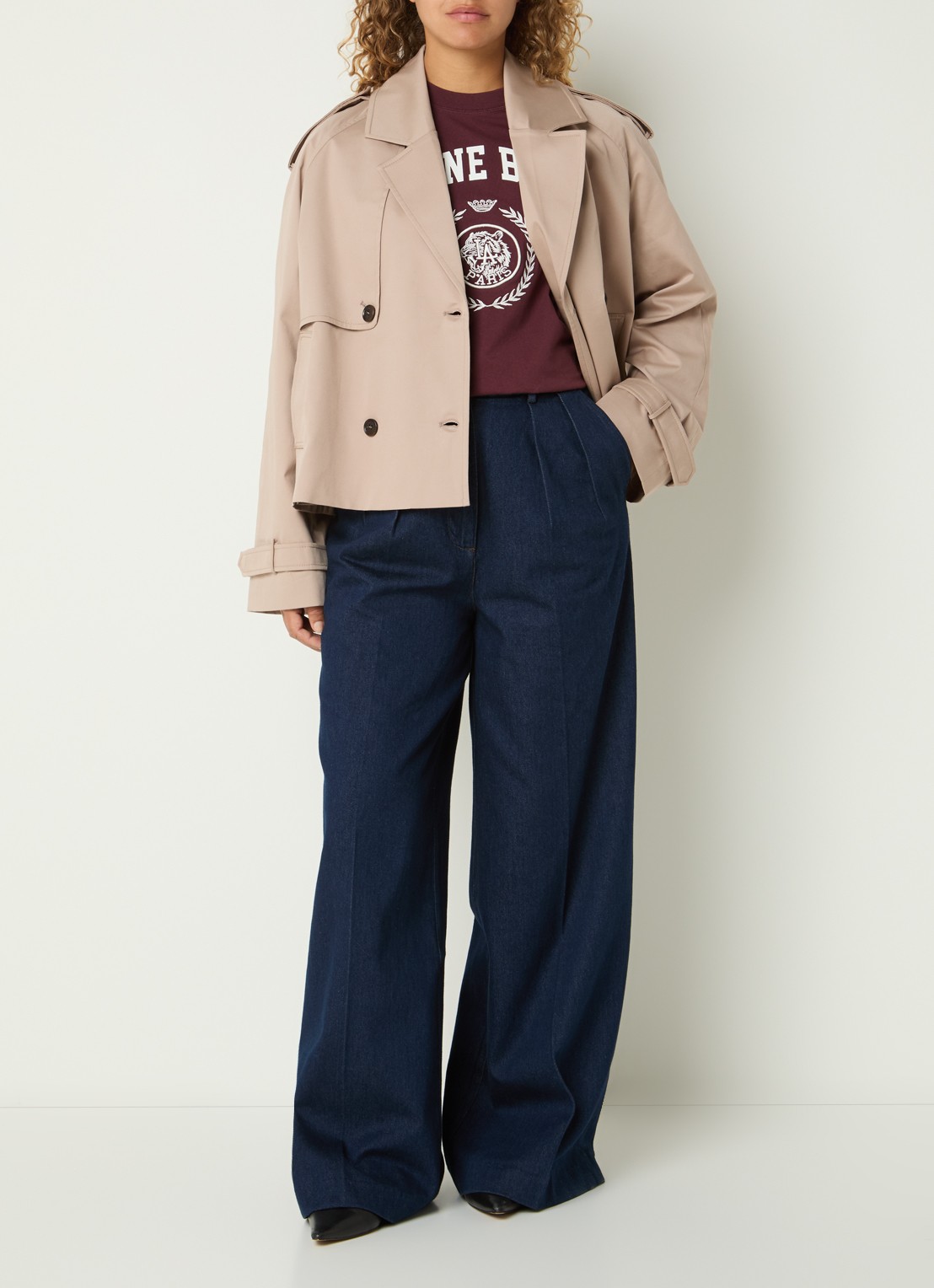 Anine Bing Rickie trenchcoat met steekzakken - voorkant 4 beige
