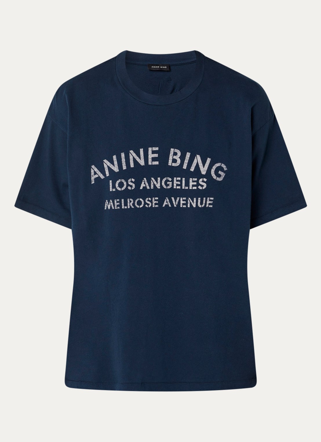 Anine Bing Wagner T-shirt met logoprint - voorkant donkerblauw
