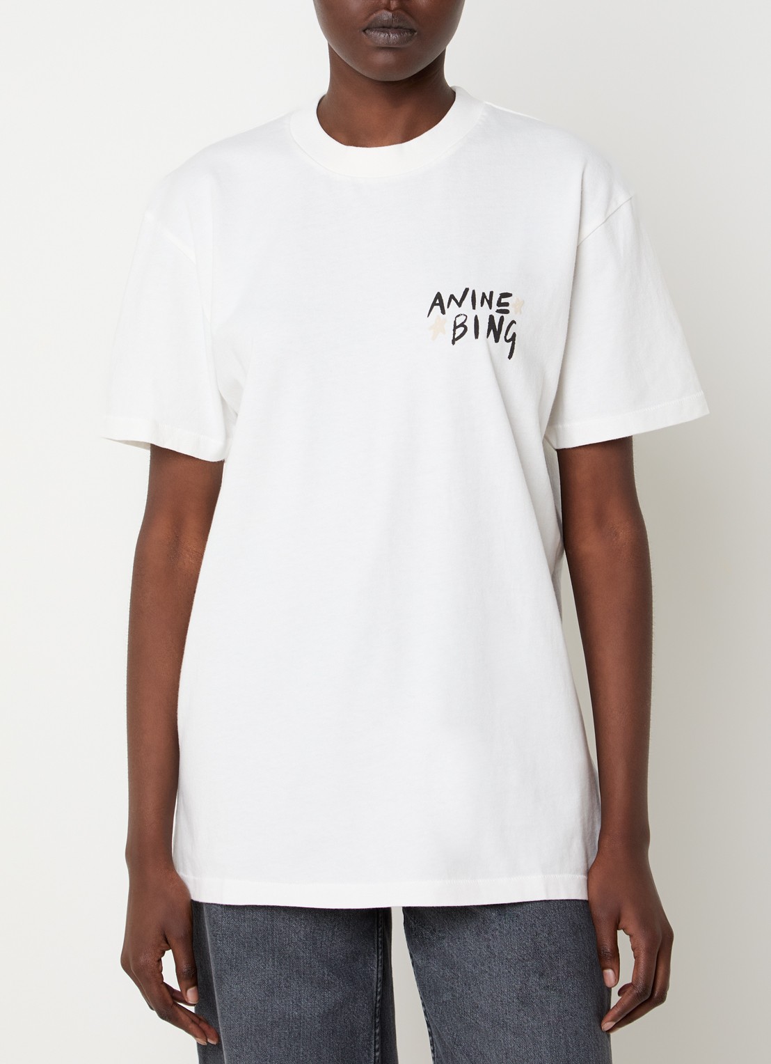 Anine Bing Walker T-Shirt met logo- en backprint - achterkant 4 wit