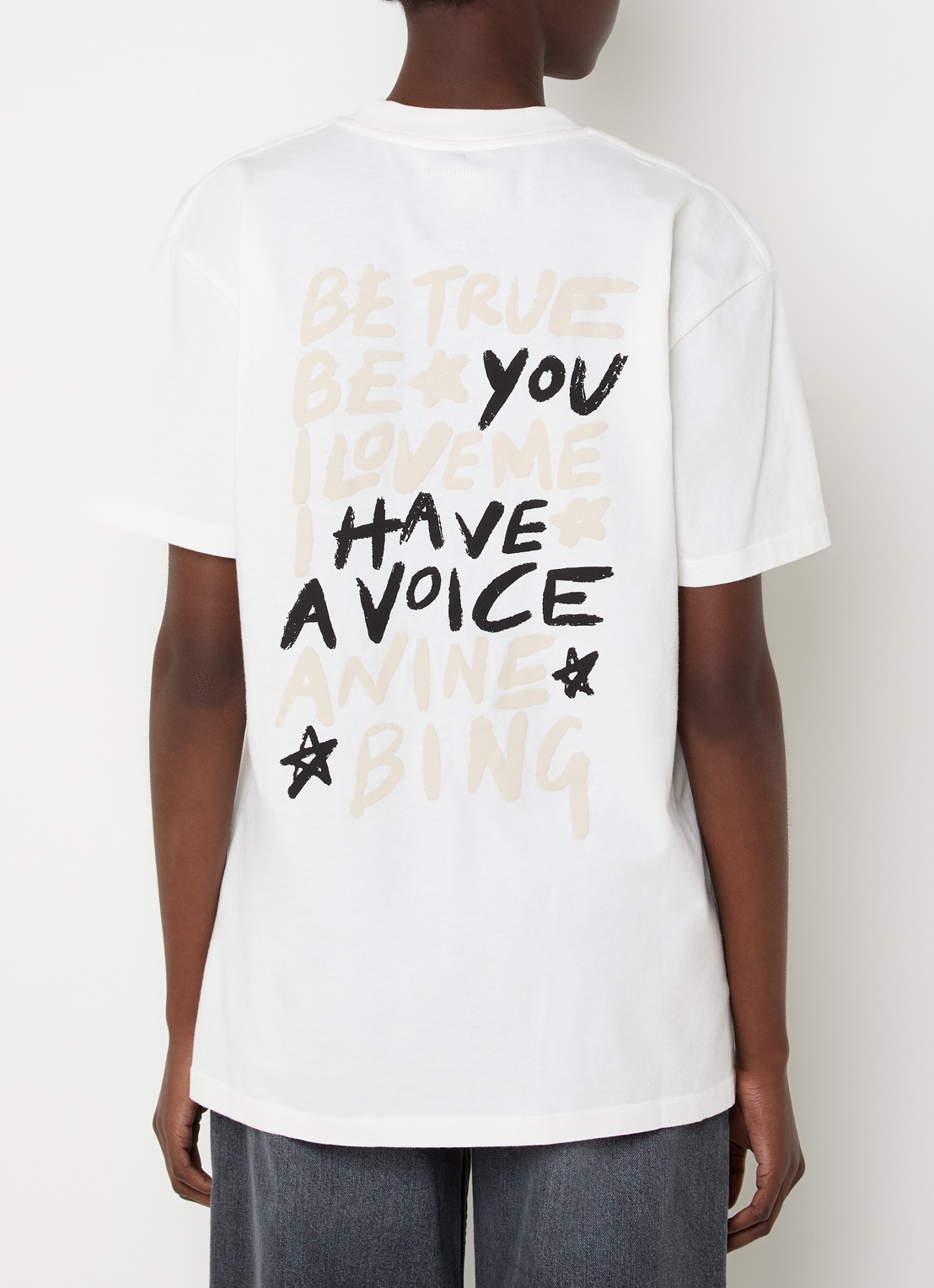 Anine Bing Walker T-Shirt met logo- en backprint - detail 3 wit