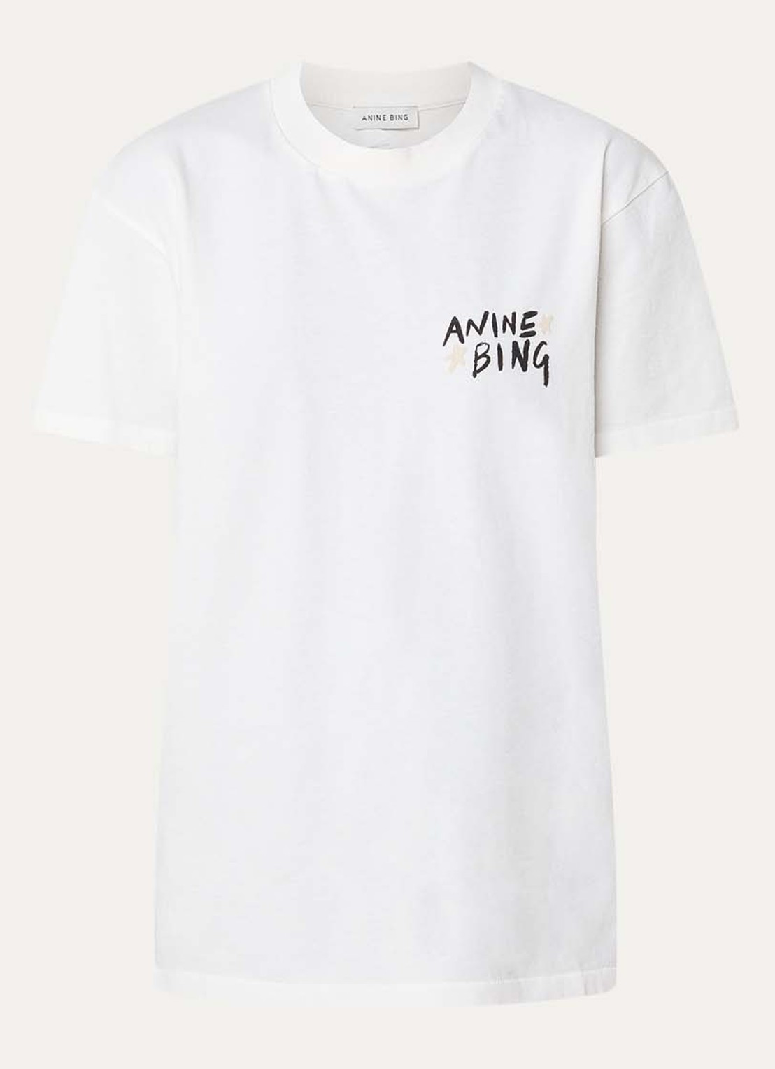 Anine Bing Walker T-Shirt met logo- en backprint - voorkant wit