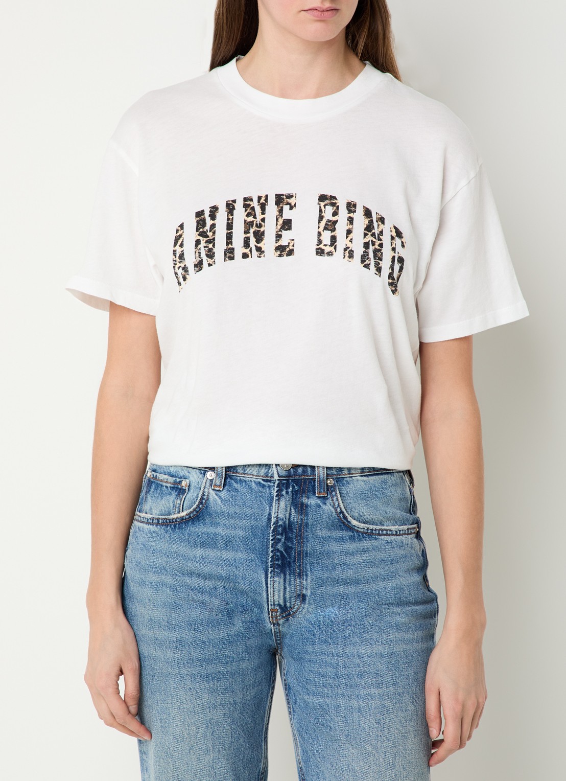 Anine Bing Walker T-shirt met logoprint - detail gebroken wit