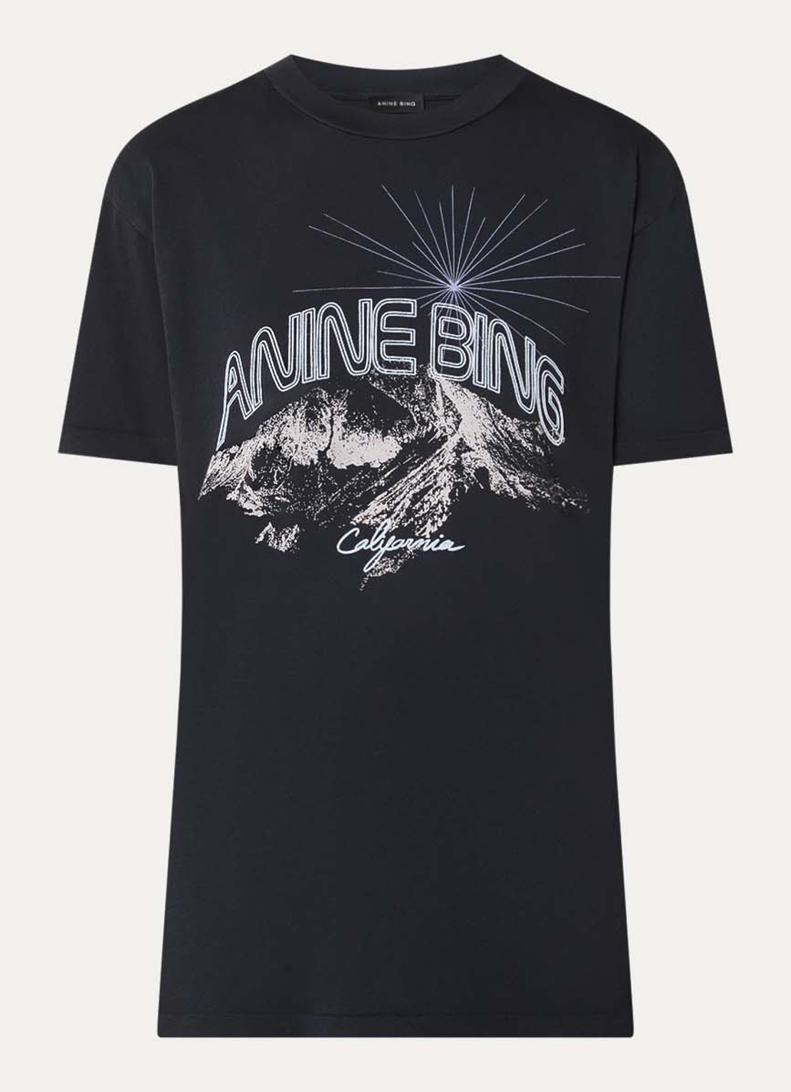 Anine Bing Walker T-shirt met logoprint - voorkant 2 antraciet