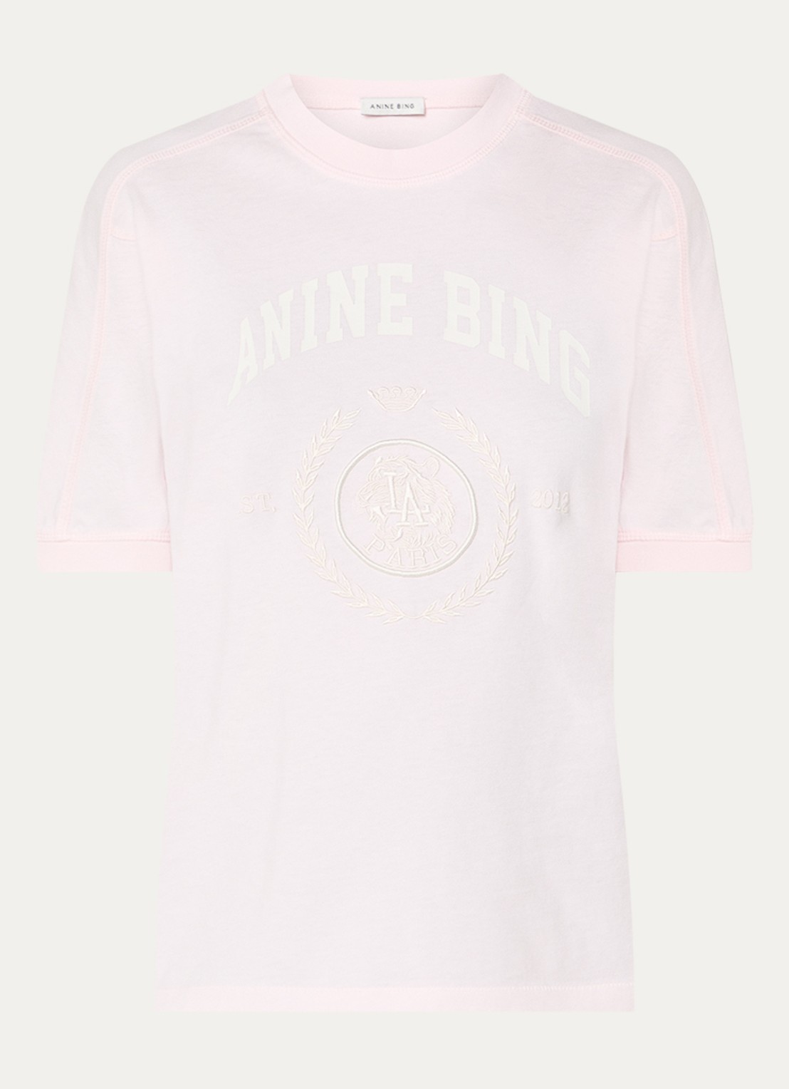 Anine Bing Walker T-shirt met logoprint - voorkant 2 lichtroze