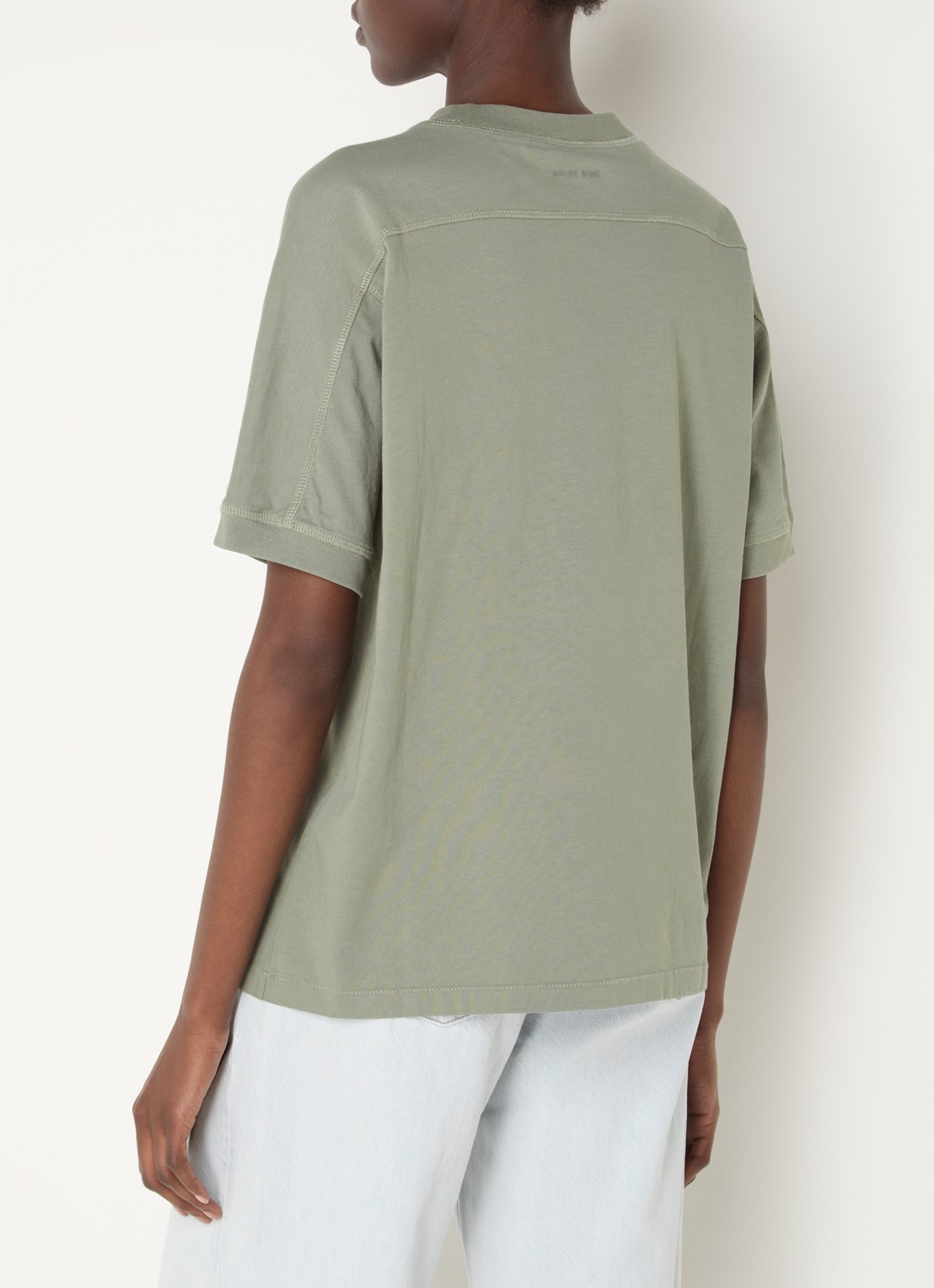Anine Bing Walker T-shirt met logoprint - achterkant 4 olijfgroen