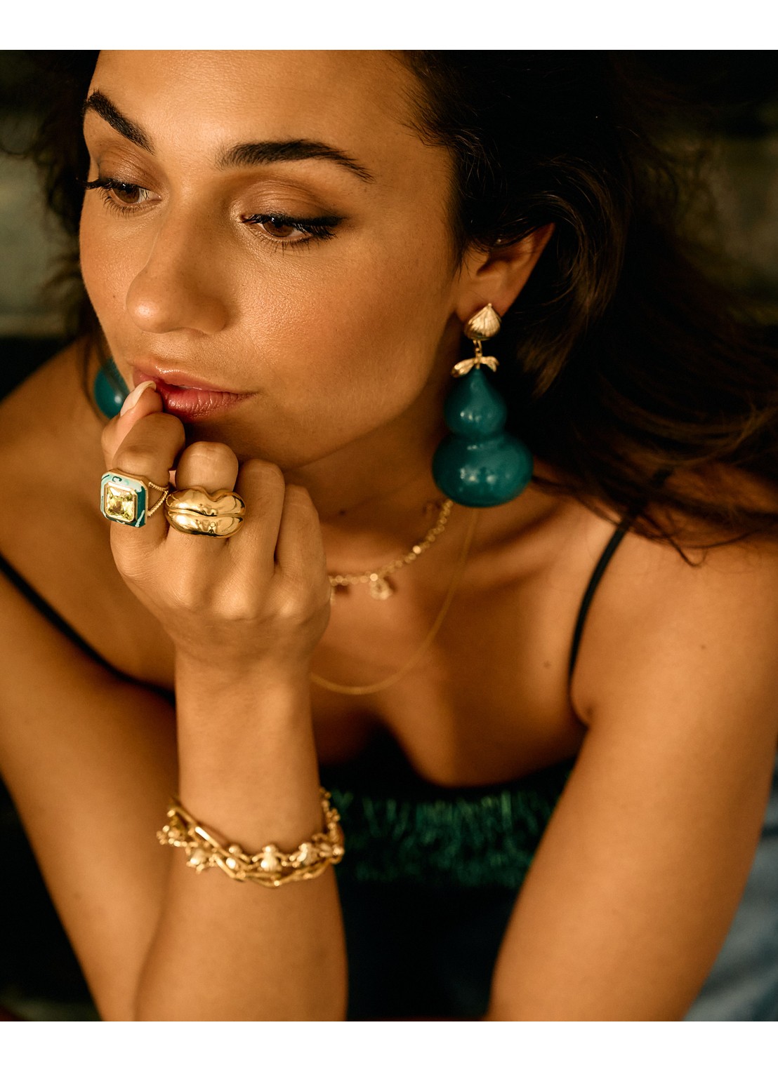 Anna + Nina Alba Verde ring verguld - detail 5 goud