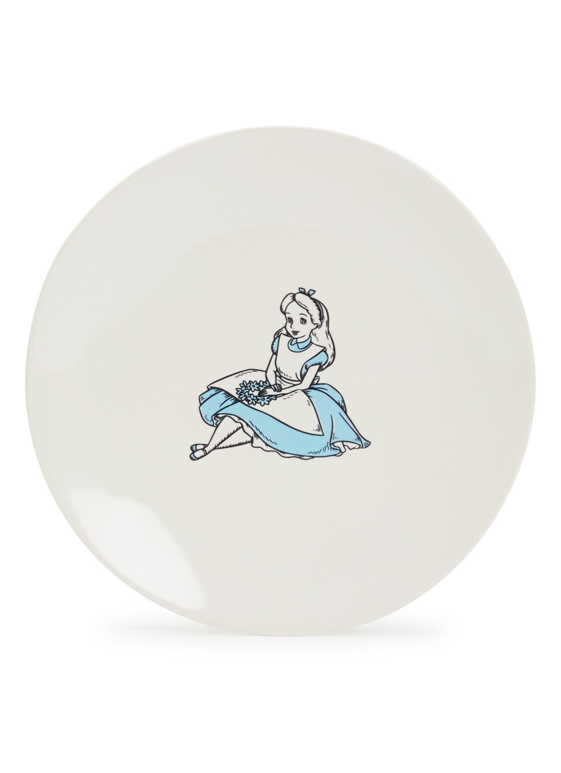 Anna + Nina Alice In Wonderland gebaksbordje 15 cm - voorkant gebroken wit