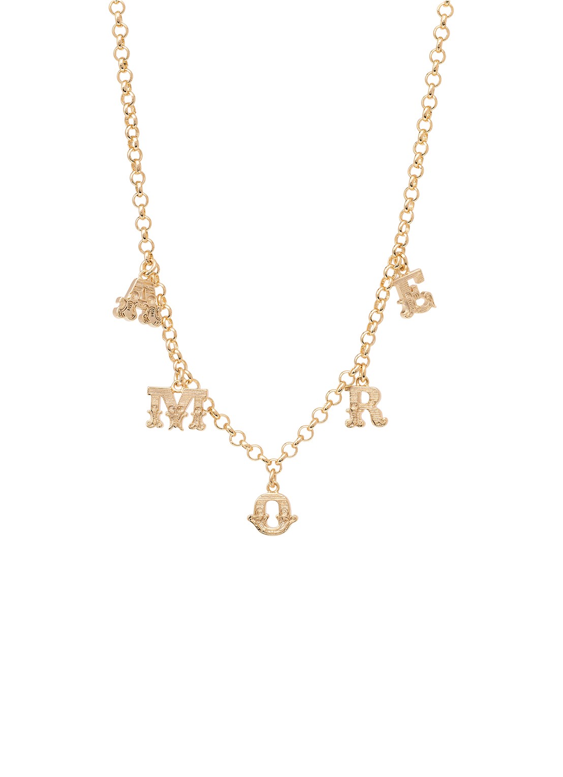 Anna + Nina Amore ketting met hanger - voorkant 6 goud