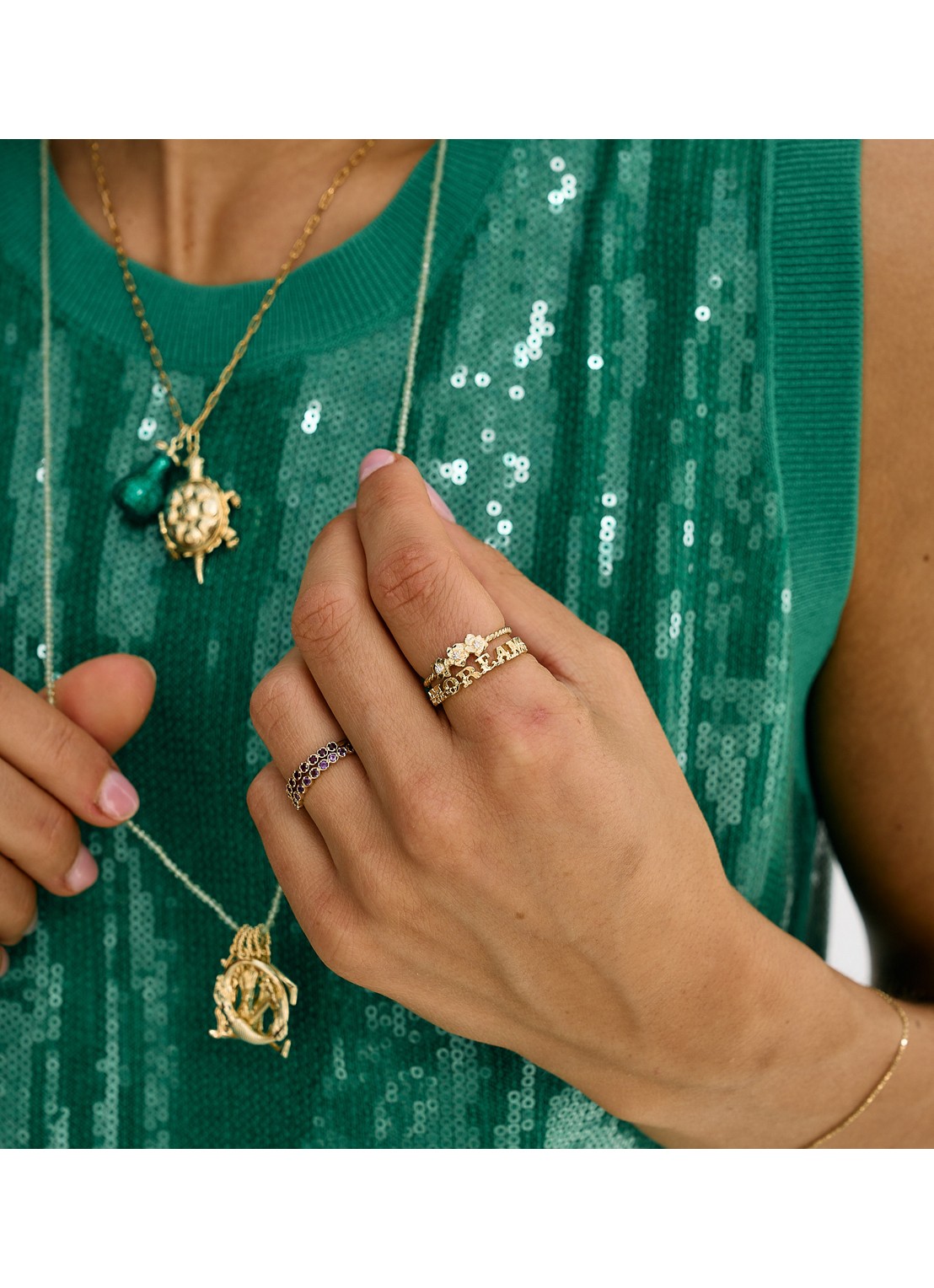 Anna + Nina Amore ring - voorkant 2 goud