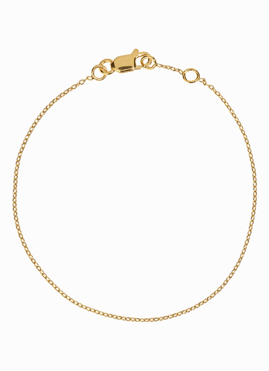 Anna + Nina Anchor armband van 14 karaat geelgoud - voorkant geelgoud