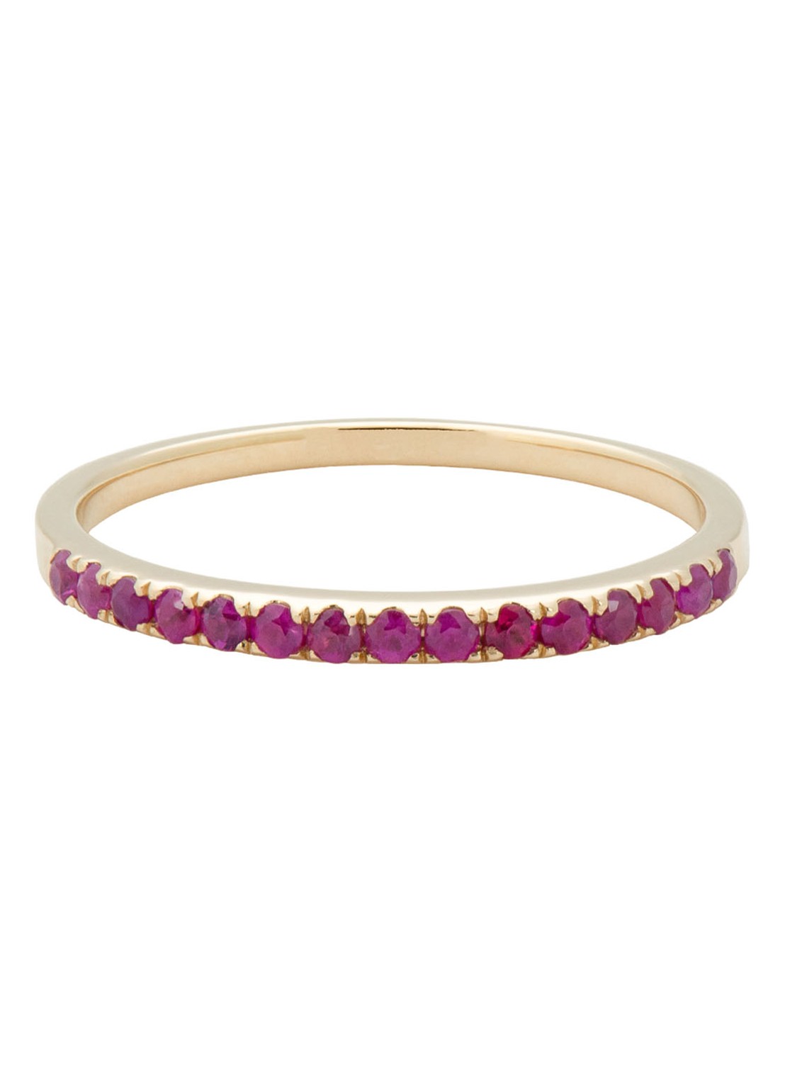 Anna + Nina Birthstone ring juli van 14 karaat geelgoud - voorkant geelgoud