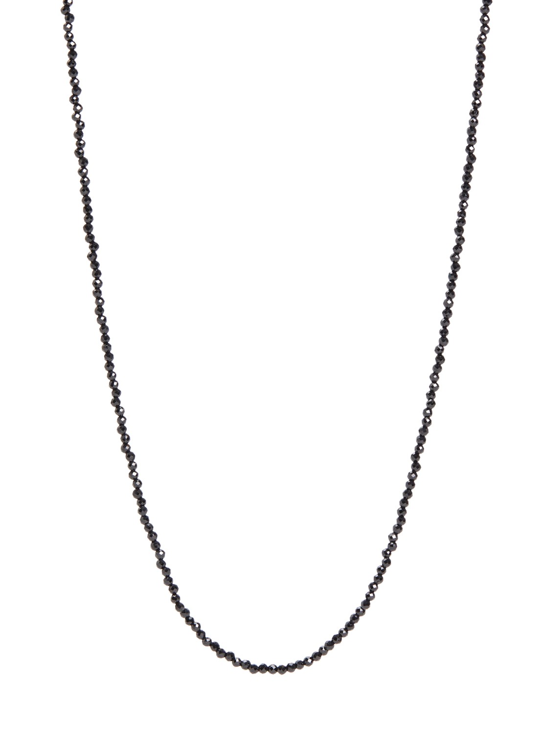 Anna + Nina Black Onyx Gemstone ketting verguld - voorkant 3 zwart