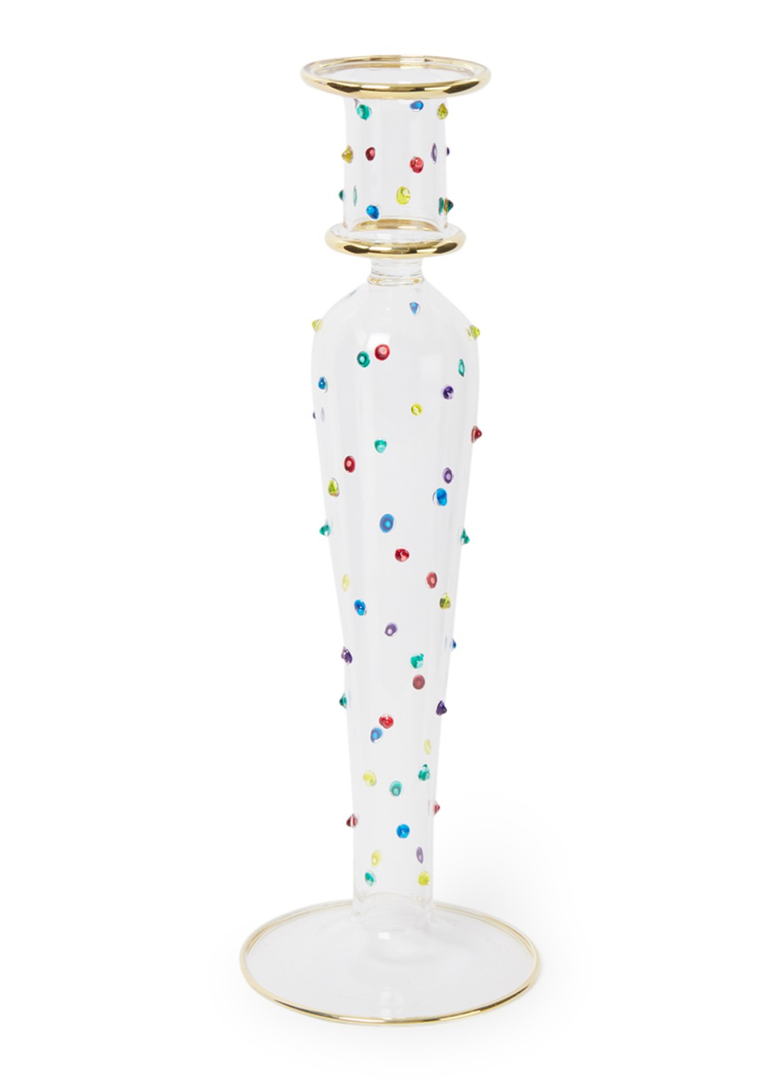 Anna + Nina Confetti kandelaar 24 cm - voorkant transparant