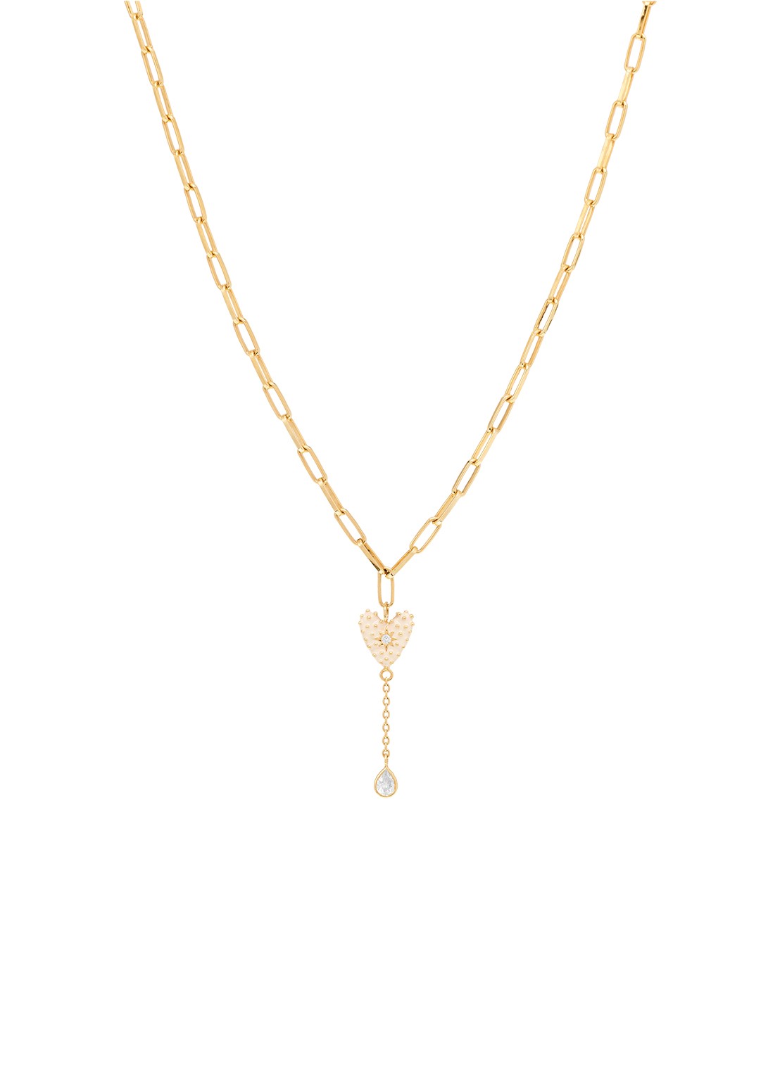 Anna + Nina Dolce Heart ketting verguld - voorkant goud