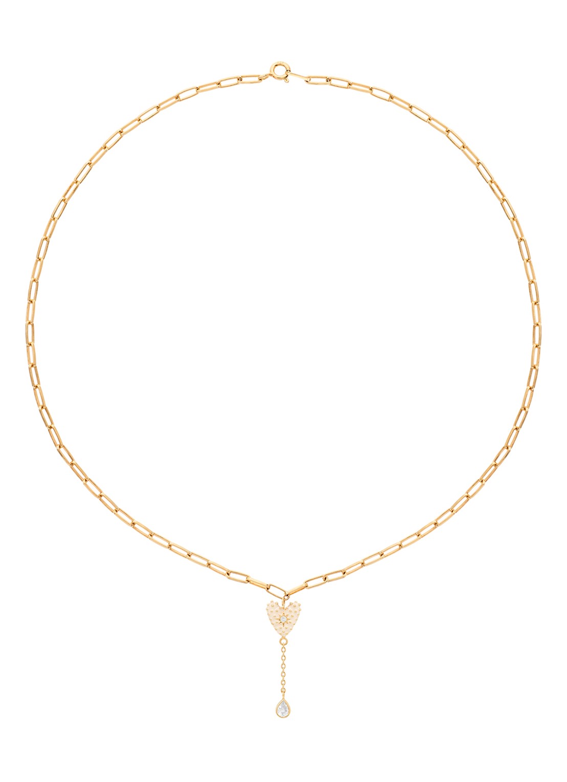 Anna + Nina Dolce Heart ketting verguld - voorkant 2 goud