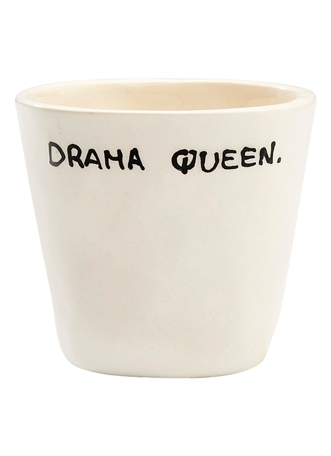Anna + Nina Drama Queen espressokopje 10 cl - voorkant wit