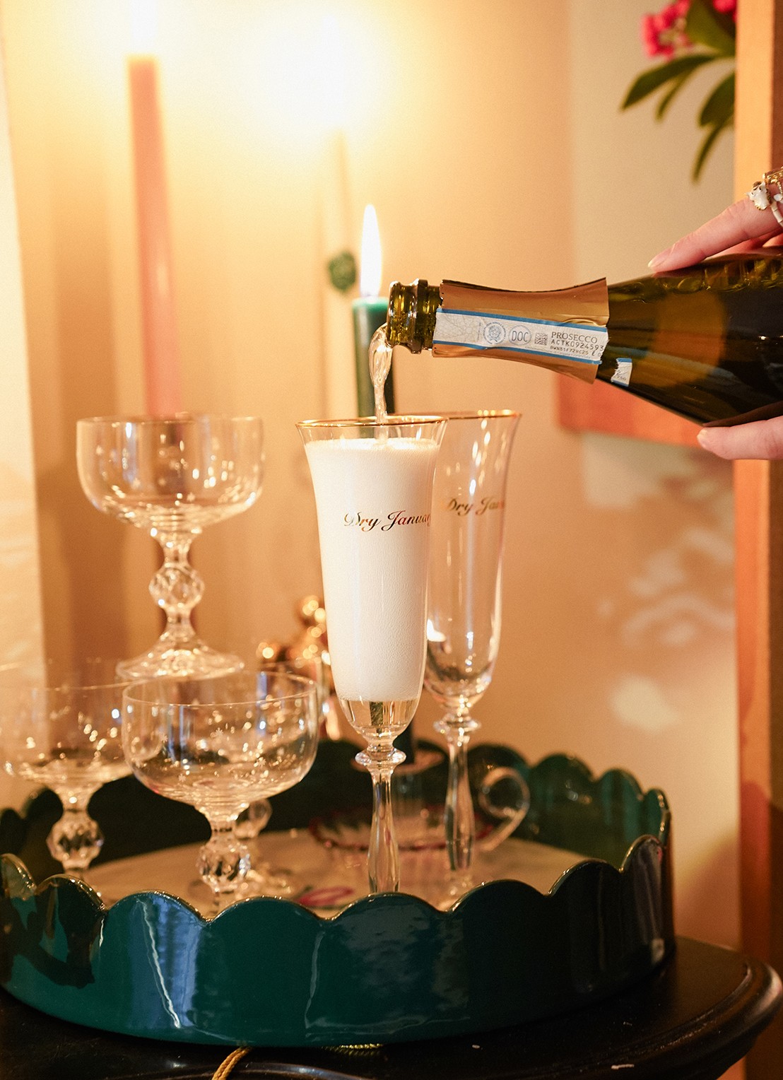 Anna + Nina Dry January champagne glas 20 cl - voorkant 3 transparant