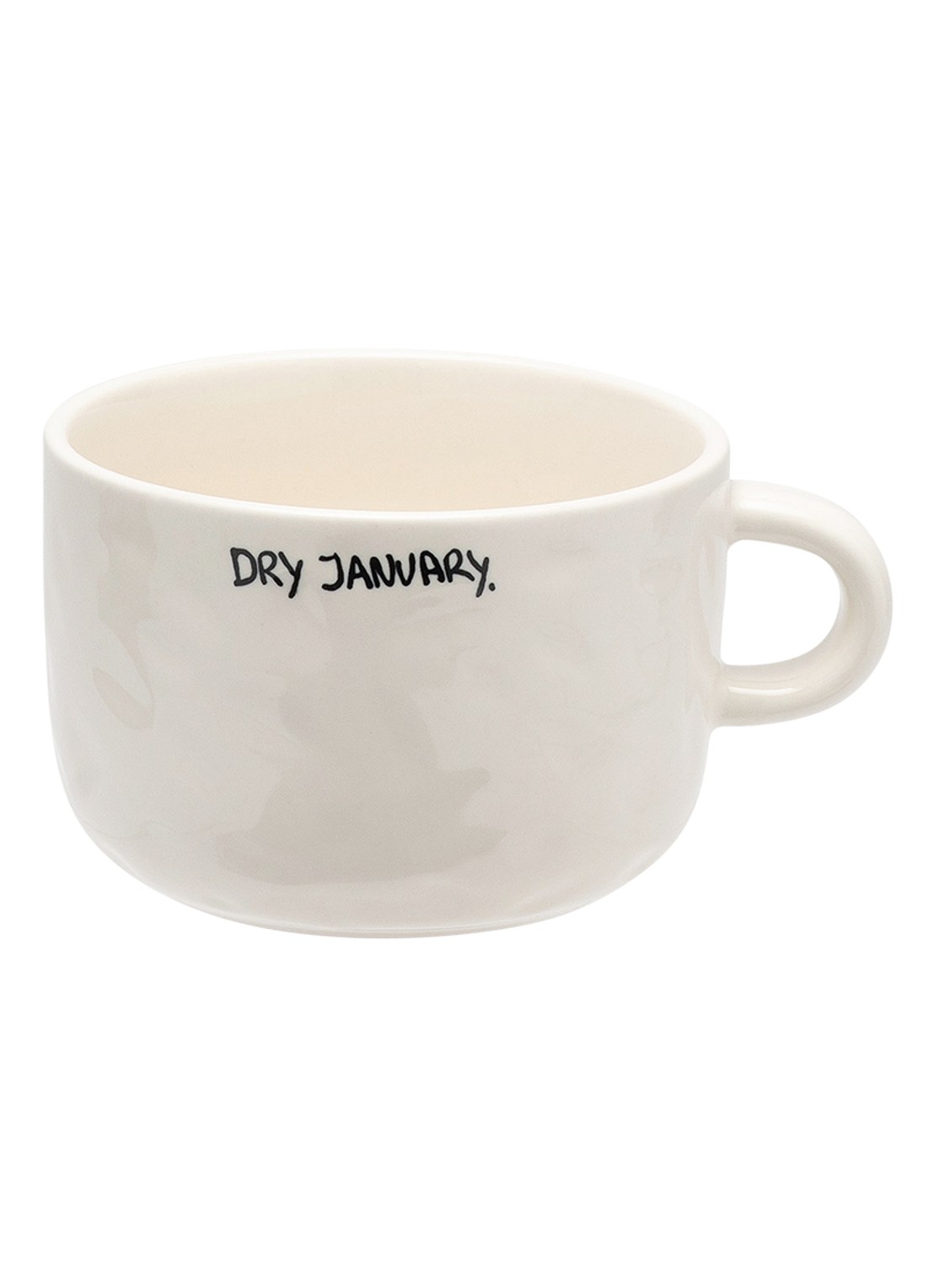 Anna + Nina Dry January mok 40 cl - voorkant gebroken wit