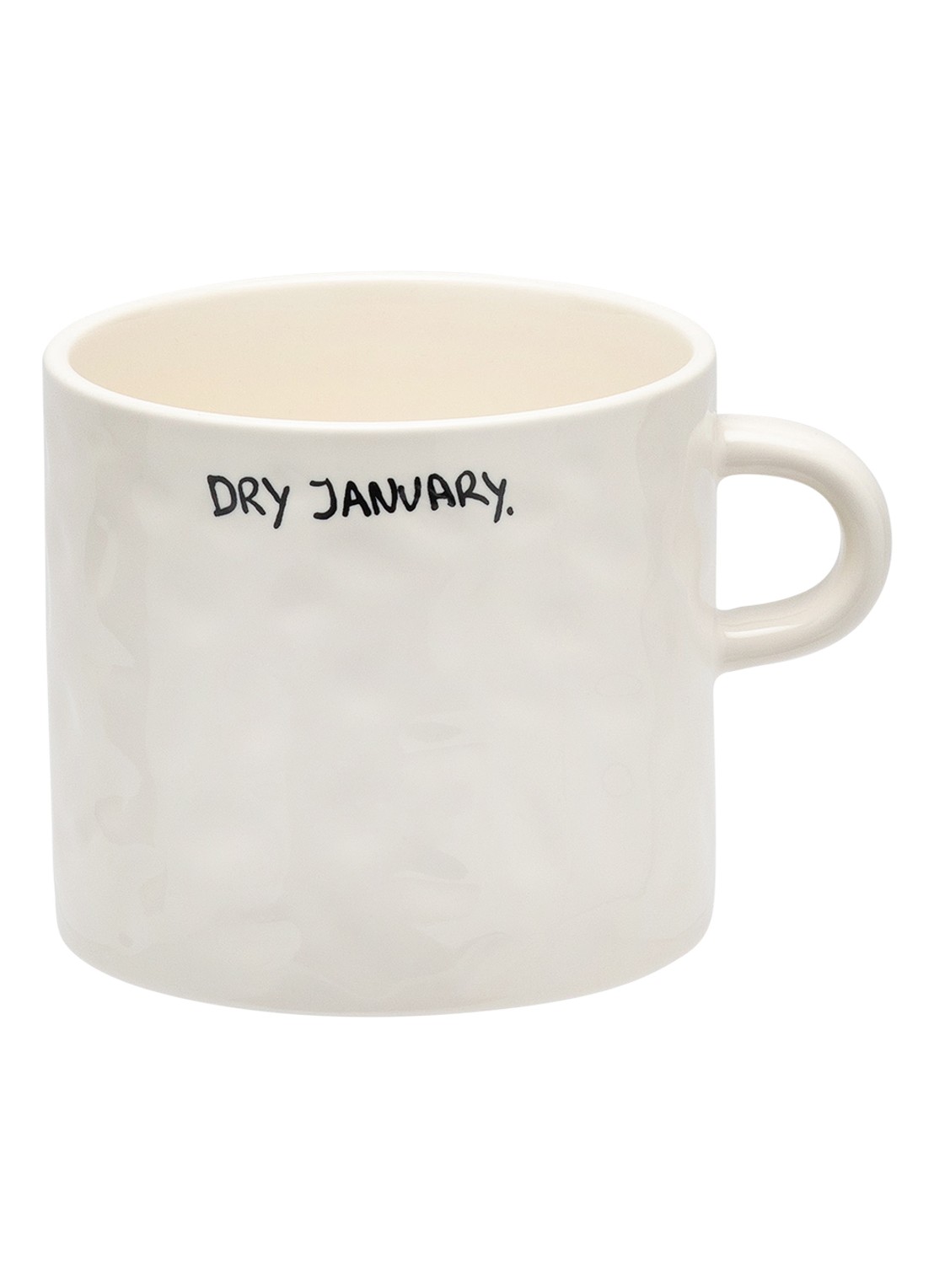 Anna + Nina Dry January mok 50 cl - voorkant gebroken wit