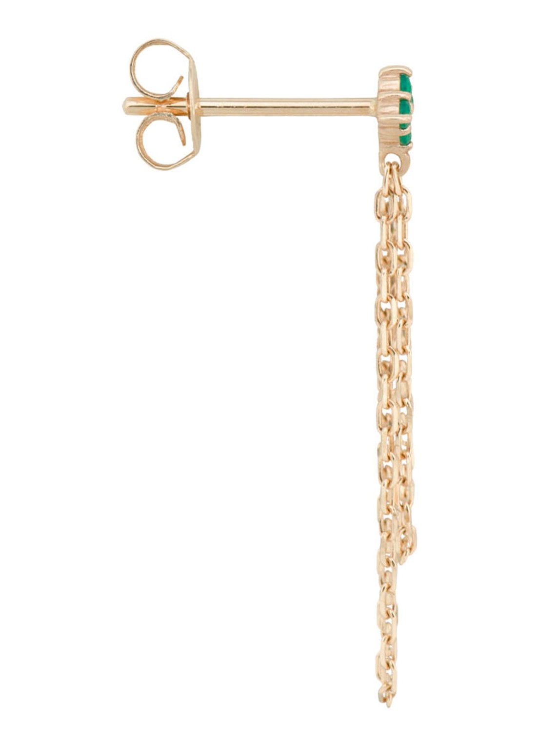Anna + Nina Enchanted Chain enkele oorsteker van 14 karaat geelgoud - detail geelgoud