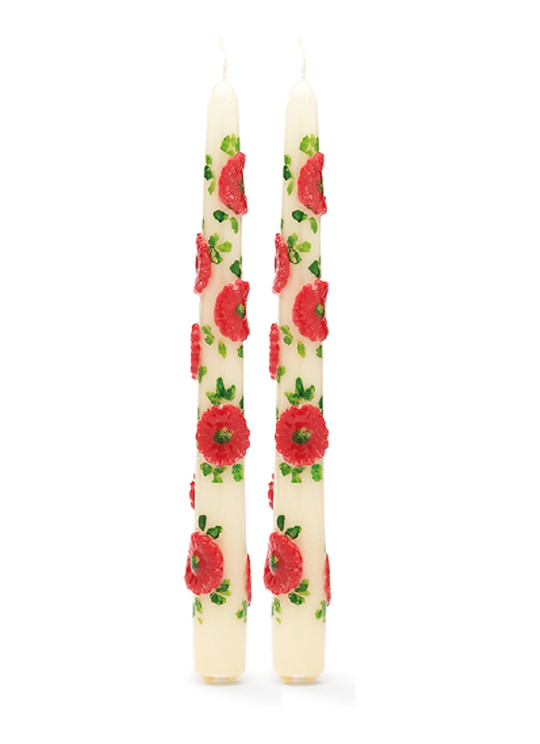 Anna + Nina Flower dinerkaars 25 cm set van 2 - voorkant gebroken wit