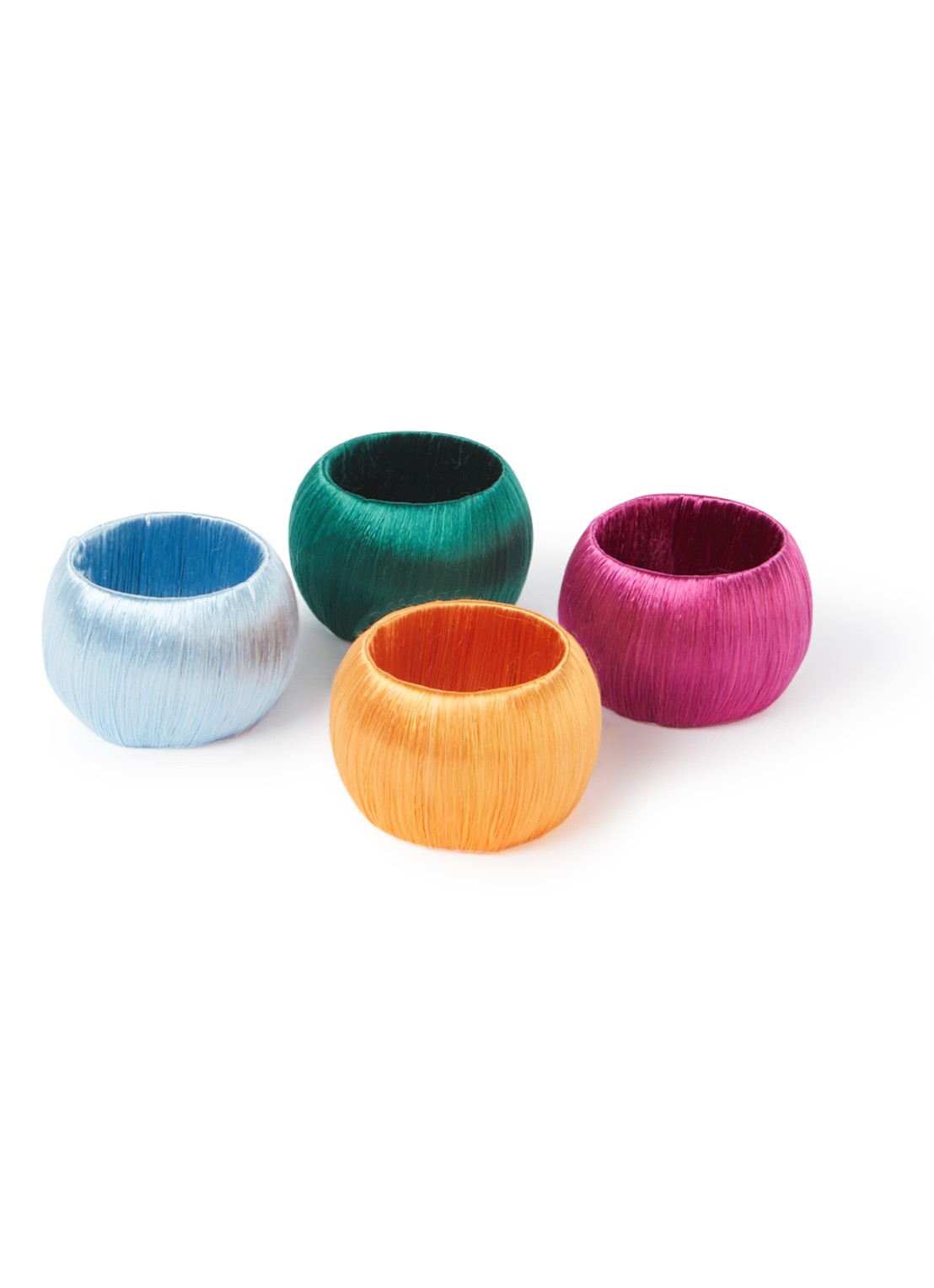 Anna + Nina Gekleurde servetringen set van 4 - voorkant multicolor