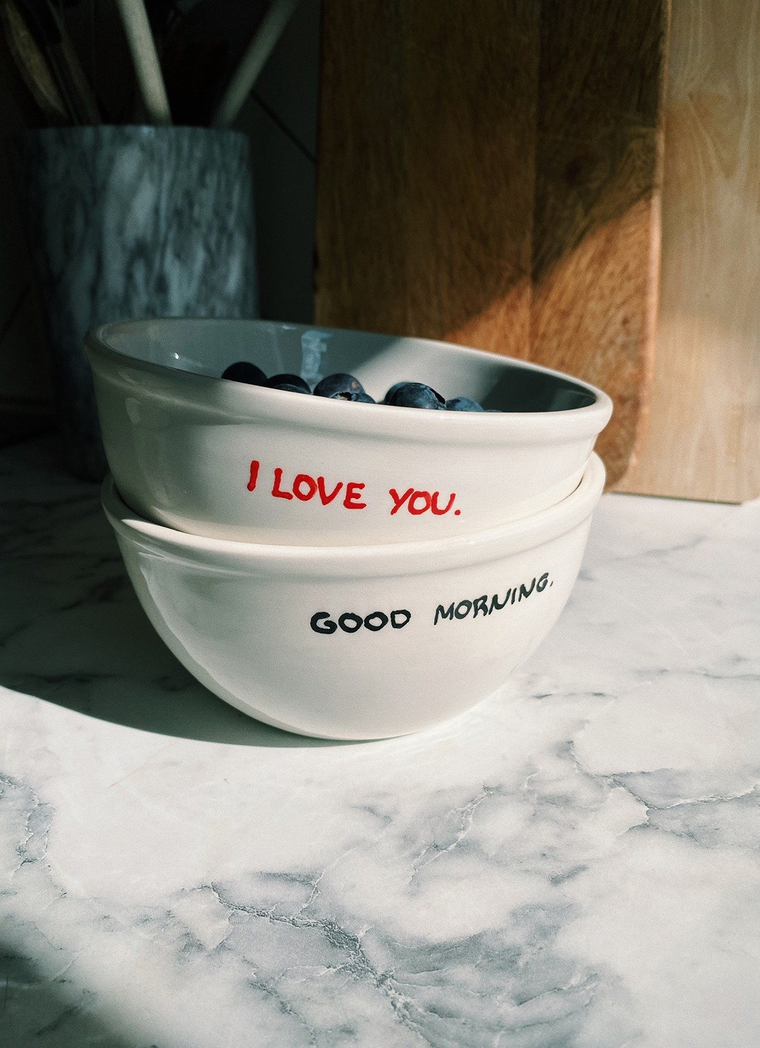 Anna + Nina Good Morning kom 14 cm - voorkant 2 wit